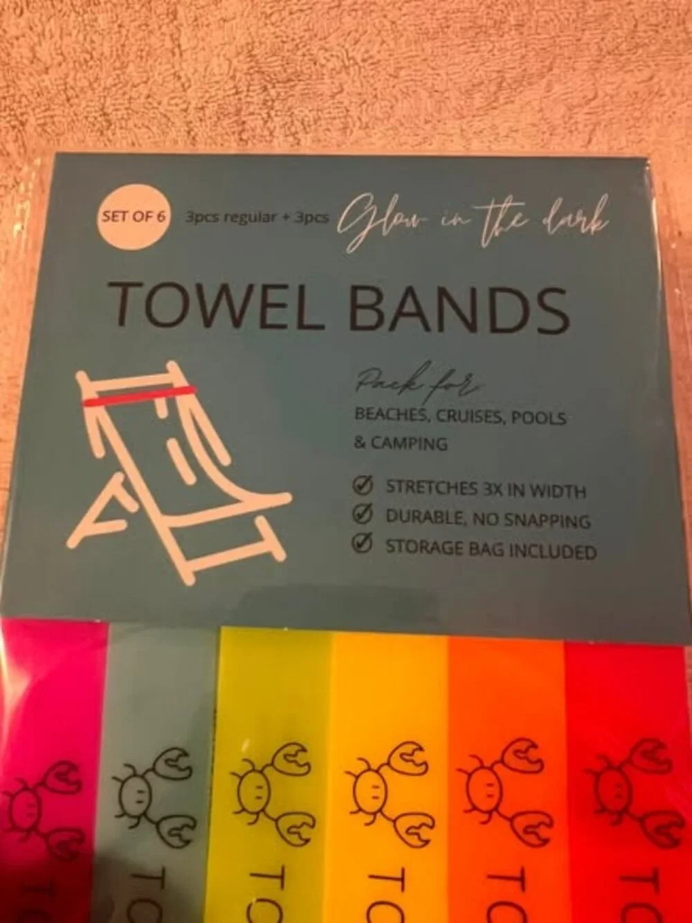 NIP - Neon Towel Holders for Beach or Lounge Chairs